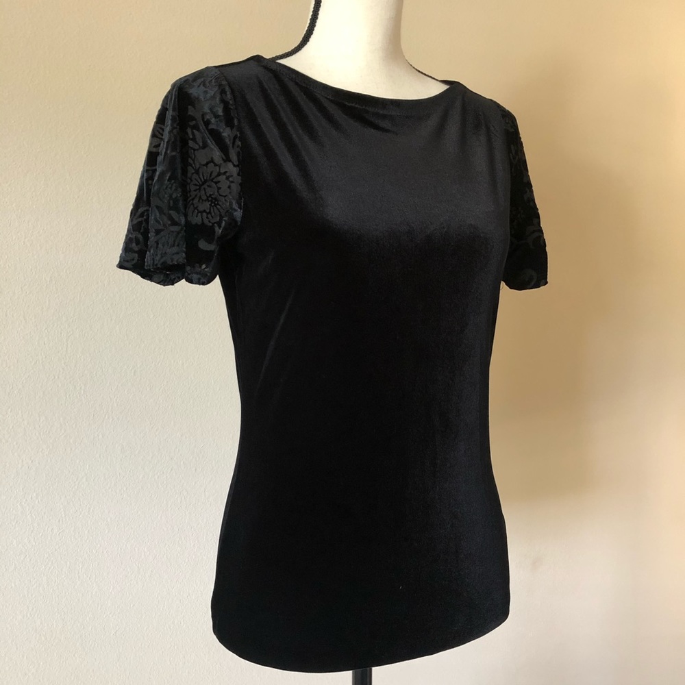 Ralph Lauren Elegant Phoebe stretch velvet top S